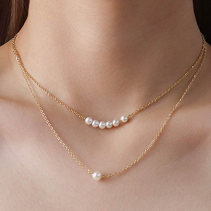 Double Layer Pearl Necklace