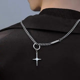 Sleek Cross-Link Chain Necklace