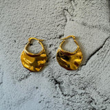 Hammered Pie Stylish Gold Earrings