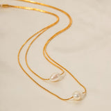 Luna Duo Pearl Necklace