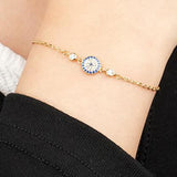 Royal Blue Silver Dainty Bracelet