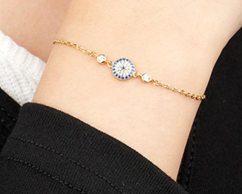 Royal Blue Silver Dainty Bracelet