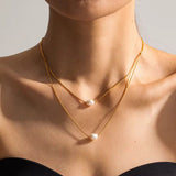 Luna Duo Pearl Necklace