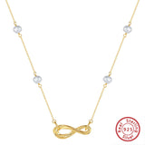 925 Silver Dainty Pearl Infinity Necklace