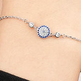 Royal Blue Silver Dainty Bracelet