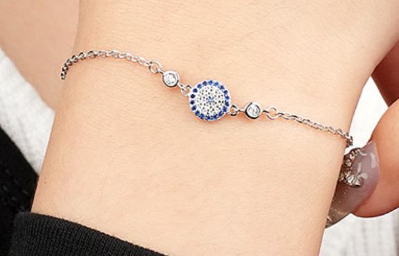 Royal Blue Silver Dainty Bracelet