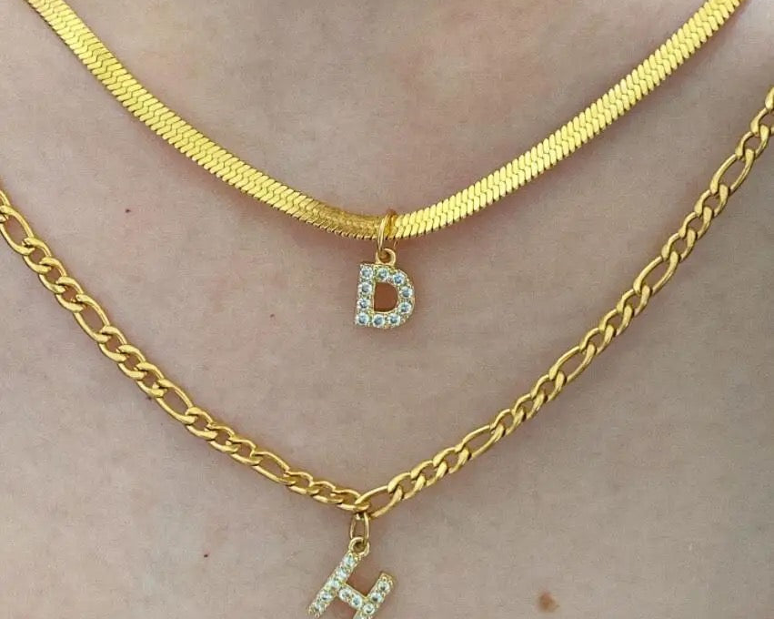 Alphabet Pendant Gold Chain