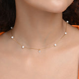 Lustrous Pearl Charm Necklace