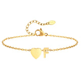 Heart & Initial Charm Anklet