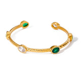 Golden Gemstone Cuff Bracelet