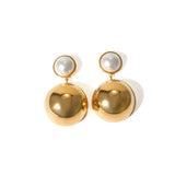 Golden Glow Pearl Drop Earrings