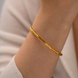 Golden Oval Bamboo Bracelet