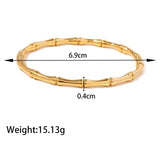 Golden Oval Bamboo Bracelet