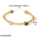 Golden Gemstone Cuff Bracelet