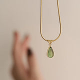 Golden Olive Drop Necklace