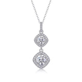 Double Iced Moissanite Pendant Necklace