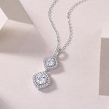 Double Iced Moissanite Pendant Necklace